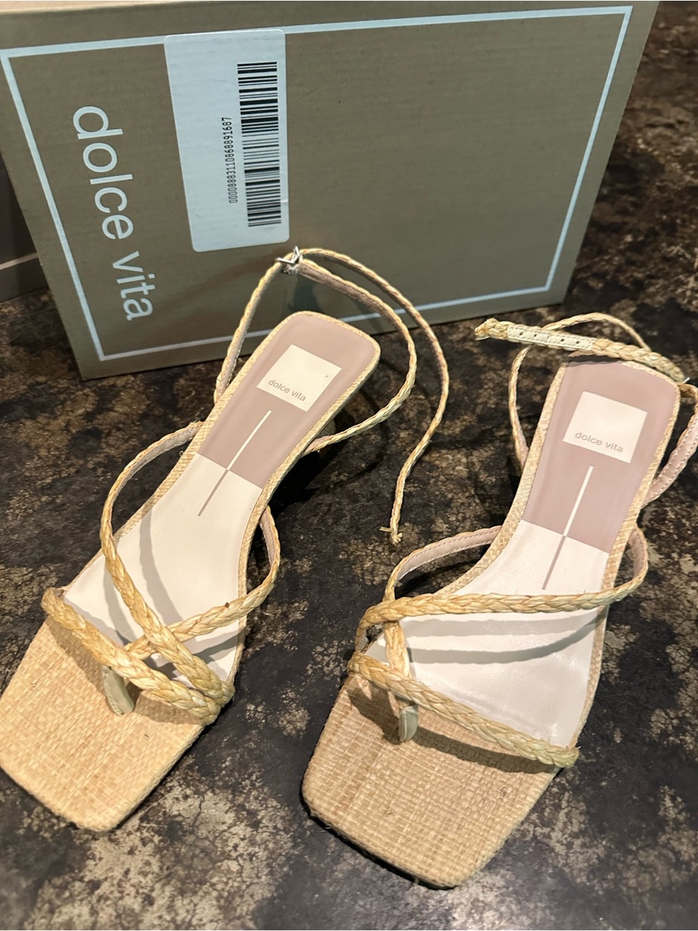 Dolce Vita Natural Braided Wrap Sandals